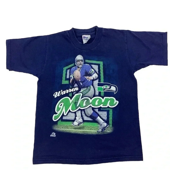 Vintage Seattle Seahawks Warren Moon NFL T-shirt - Picture 1 of 4